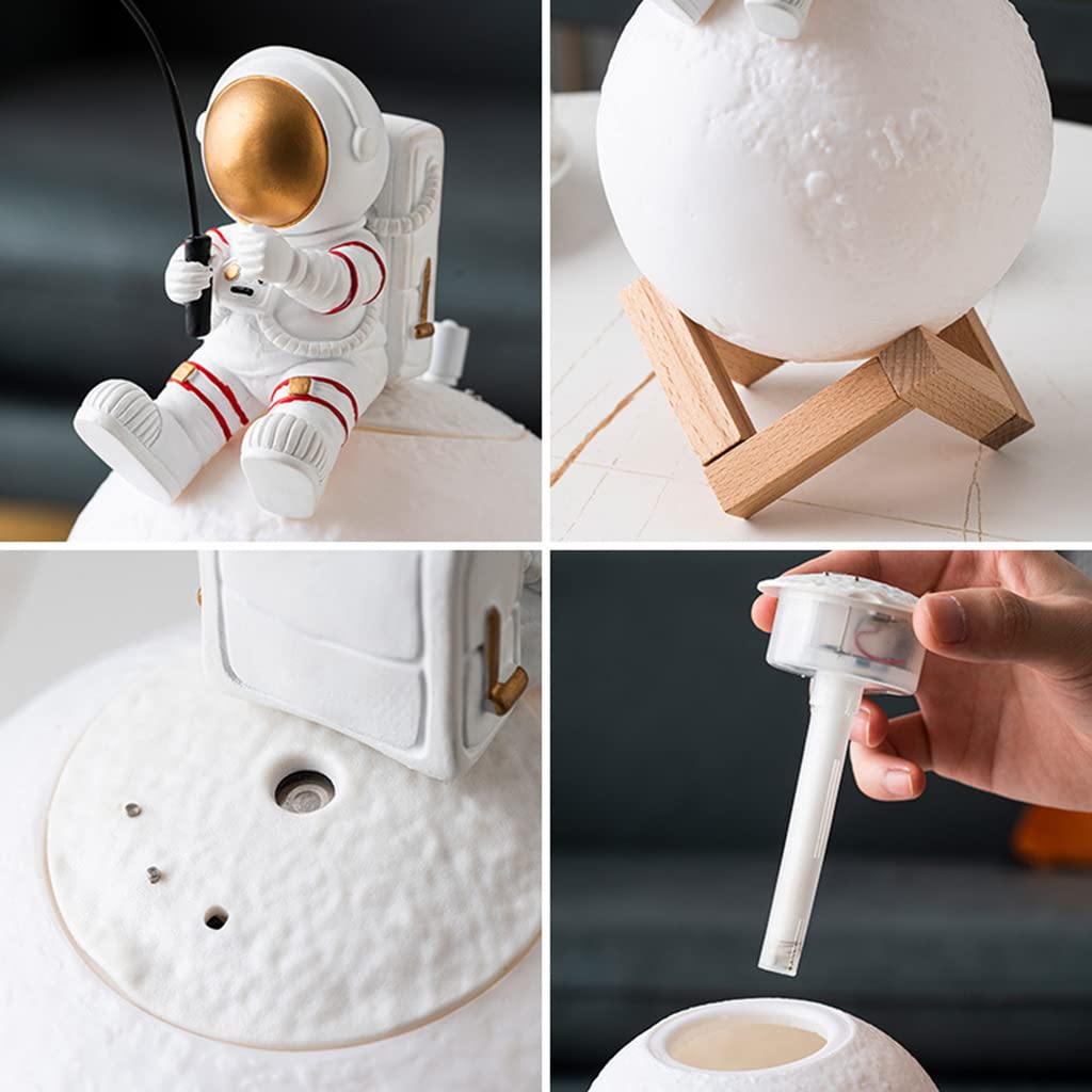 LANCHEN Luce Notturna a LED Luce lunare con Ornamenti per astronauti Materiale in Resina Dimmerabile Ottimo per i Bambini Regalo di Compleanno per Gli Amici