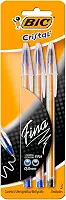 BIC, Caneta Esferográfica Escrita Fina, Cristal Fina, 2 Canetas Azul e 1 Caneta Preta, 3 Unidades