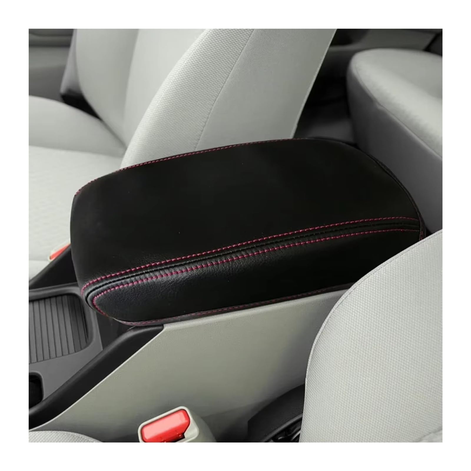 Car Interior Moulding Trim for Civic 9th Sedan 2012 13 14 2015 Car Interior Accessories Center Armrest Box Cover Sticker Trim(Black Red line)