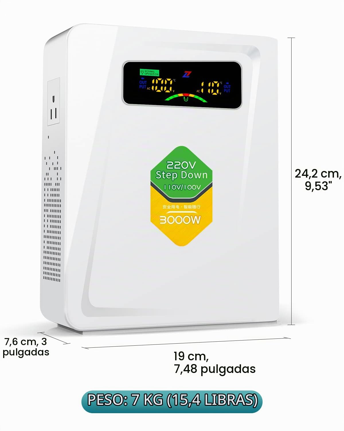 ZHENGXI ELECTRIC 3000W Transformador 220v a 110v,Step Down Convertidor de Voltaje 220 a 110v