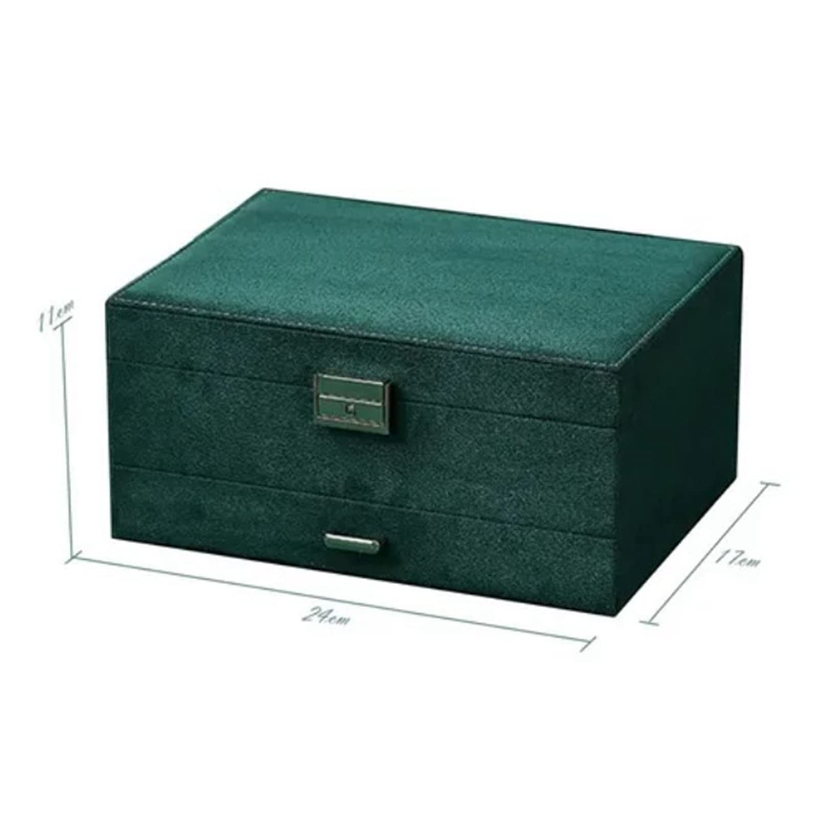 Lufodon Black Double Layer Large Capacity Jewelry Box with Lock for Women's Jewelry Storage at Home and Travel