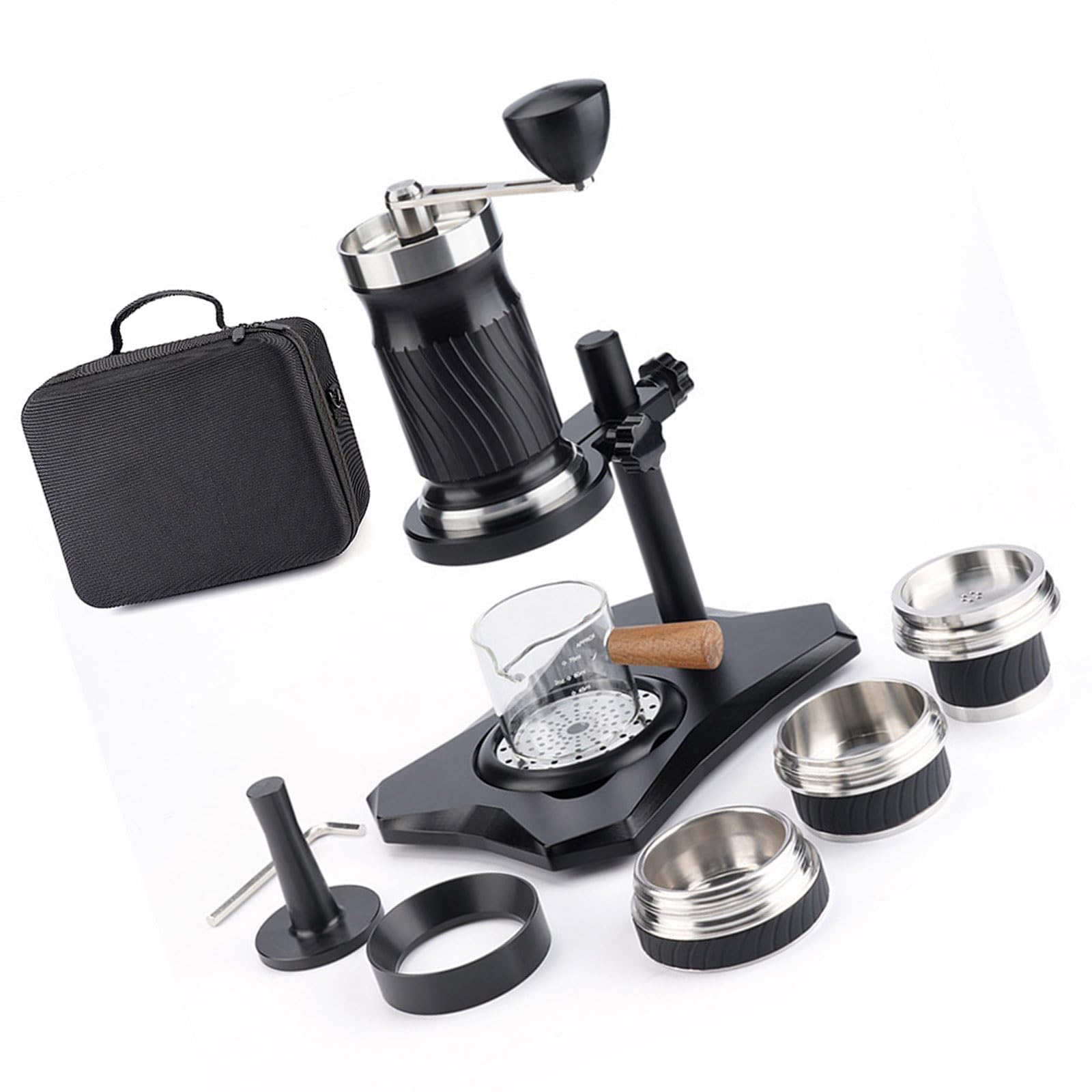 TQUXNGA Portable Stainless Steel Manual Espresso Maker for Travelers and Camping Enthusiasts Handheld Coffee Maker