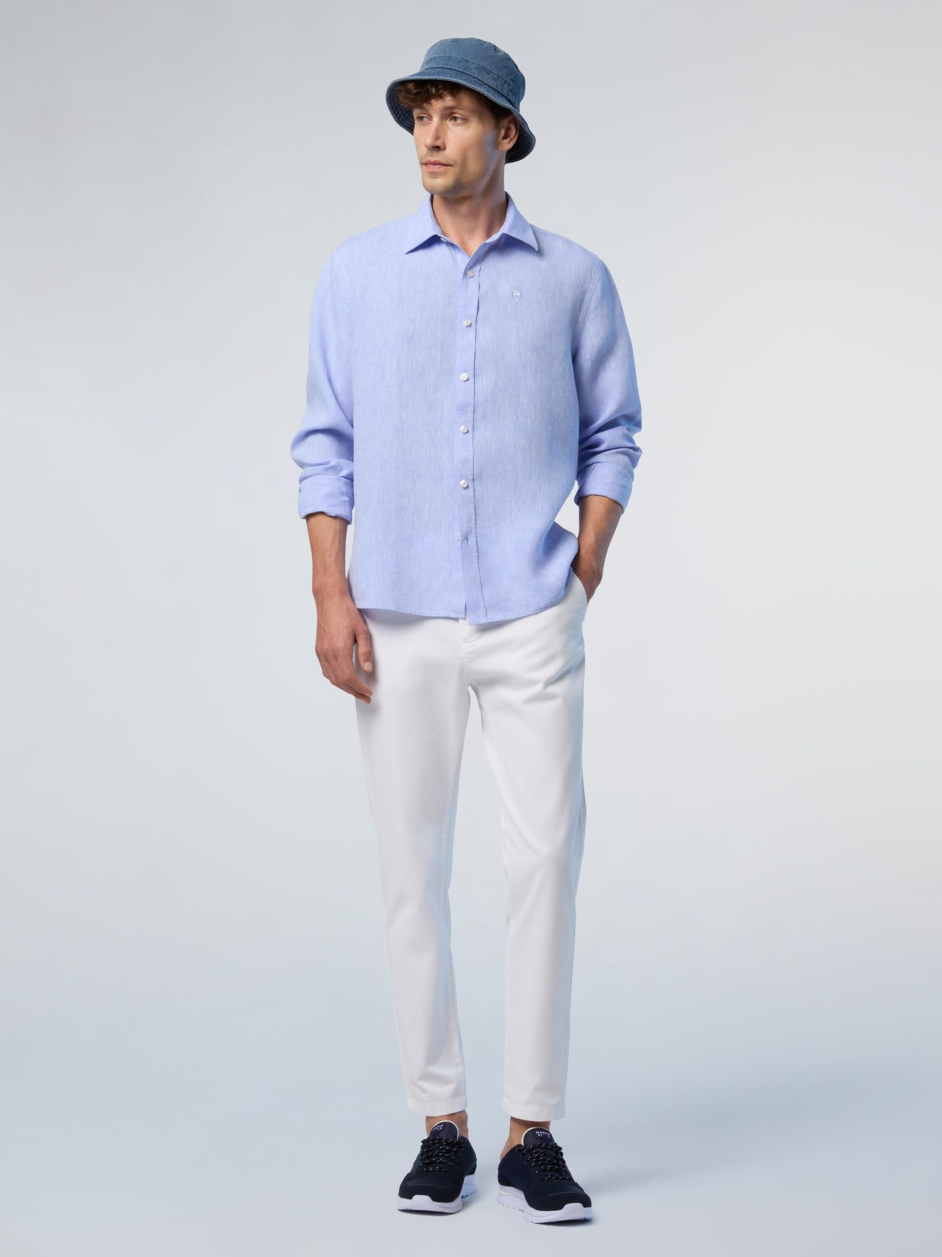 NORTH SAILS Camicia Uomo in Lino European Flax™ con Logo Ricamato