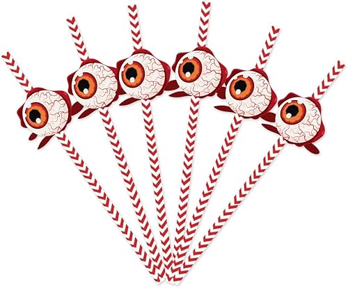 Chenbrisu - 24 pajitas de papel biodegradables a rayas de 6 colores, duraderas y ecológicas, pajitas de bebidas arcoíris y decoraciones de fiesta de