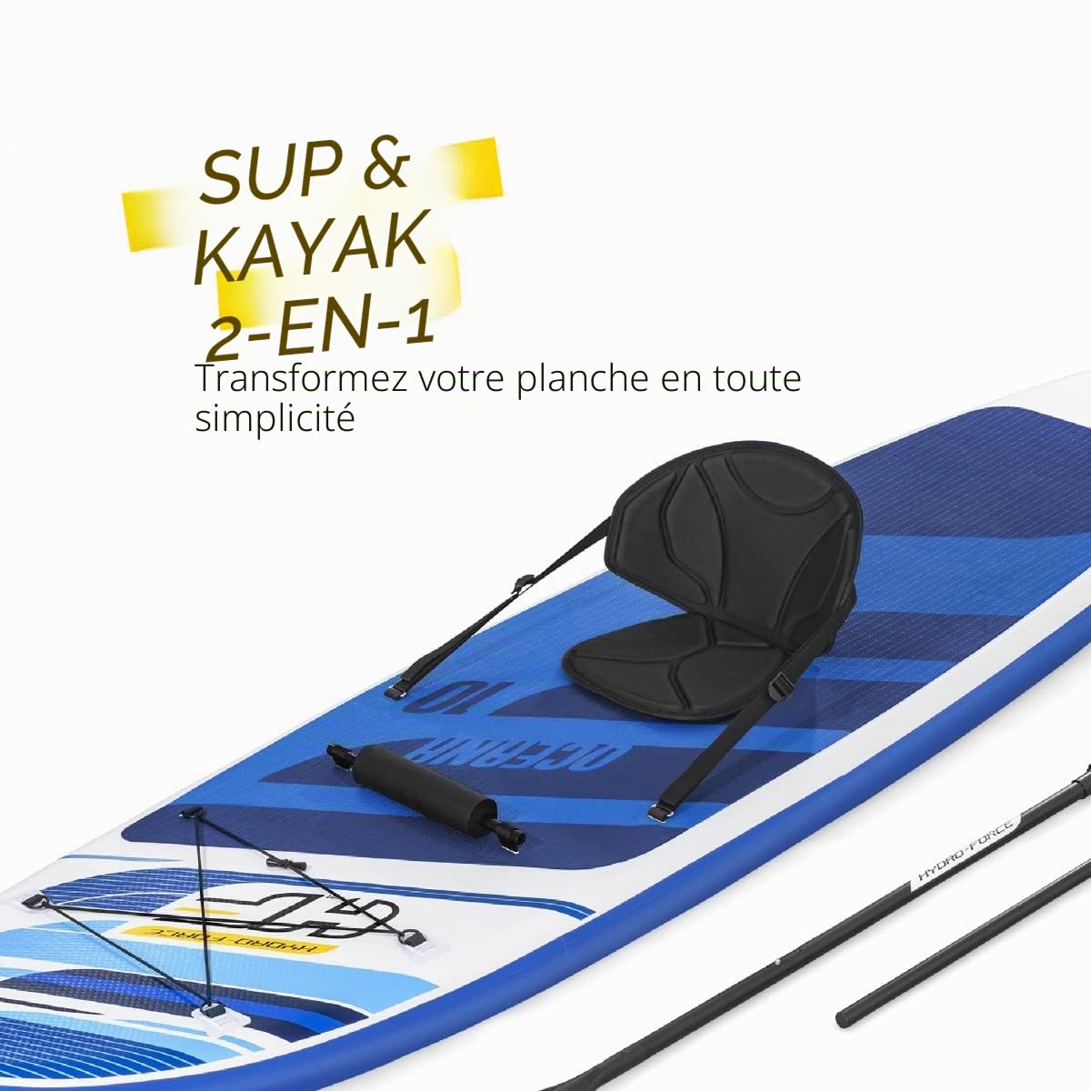 Hydro-Force Sup, Inflatable Stand Up Paddle Board, Complete Set with Kayak Conversion Kit, Multiple Styles