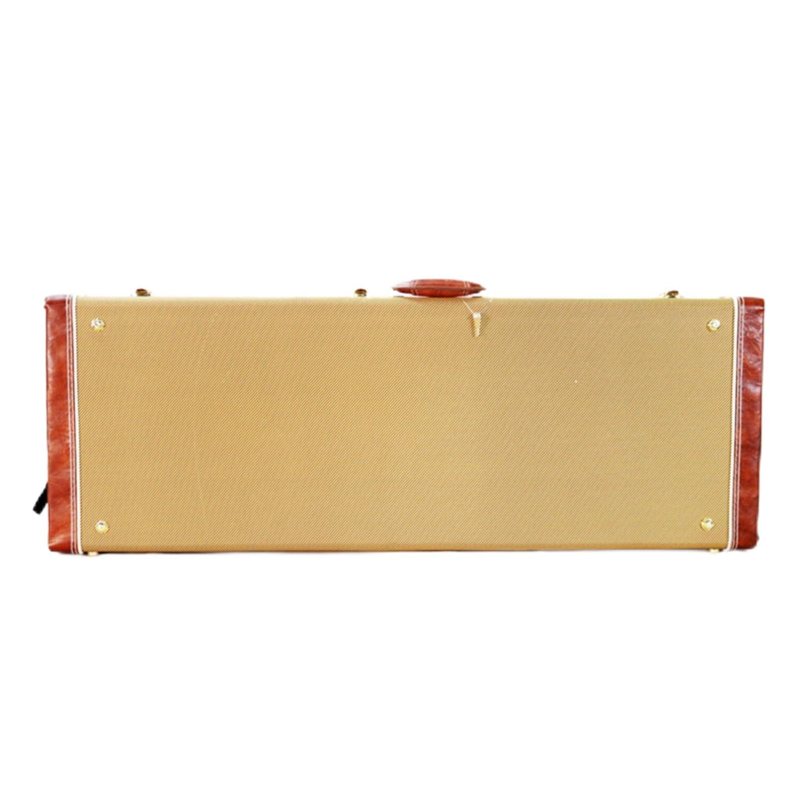 Gralara Custodia con Imbottitura Spessa Interno Morbido Forma Squadrata per Viaggio, Custodia Rigida Per Chitarra, Array, Marrone Chiaro Con Finiture Marroni