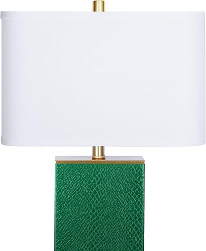 Miniatura 5 de JUNNAI Lámpara de mesa verde de 25 pulgadas Lámpara de mesita de noche regulable de 3 vías con pantalla blanca, lámpara de noche grande para