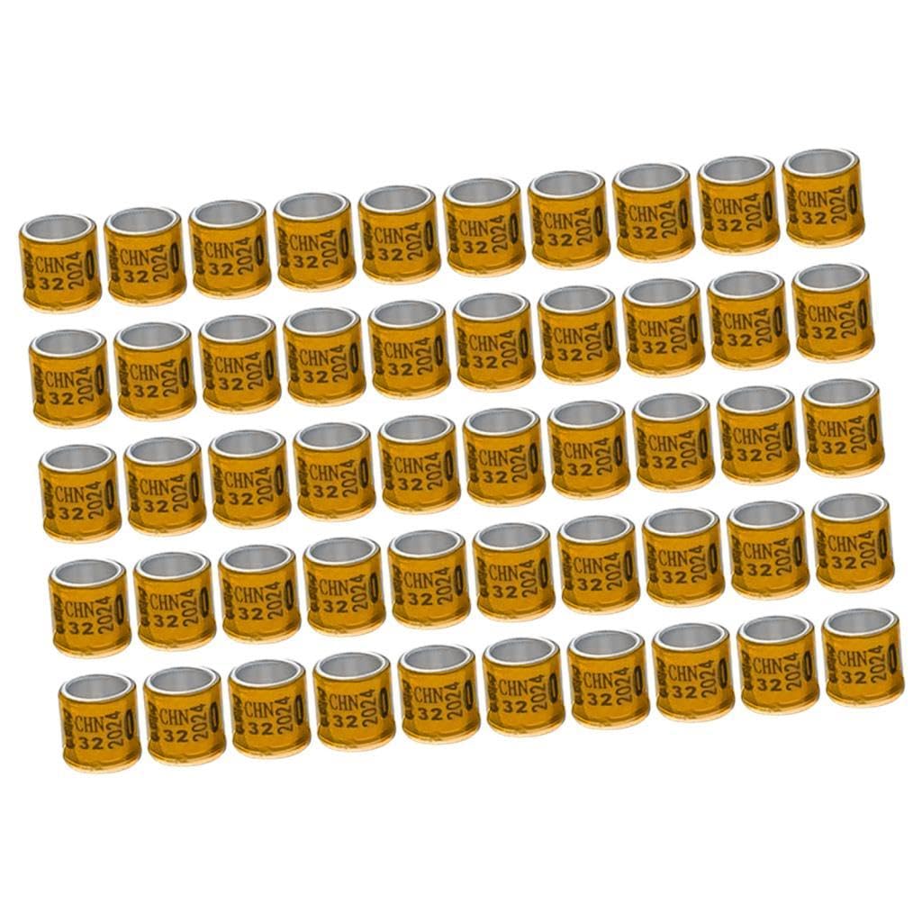 50x 2023 Pigeon Leg Rings Bird Foot Band Yellow (Orange)-image-19