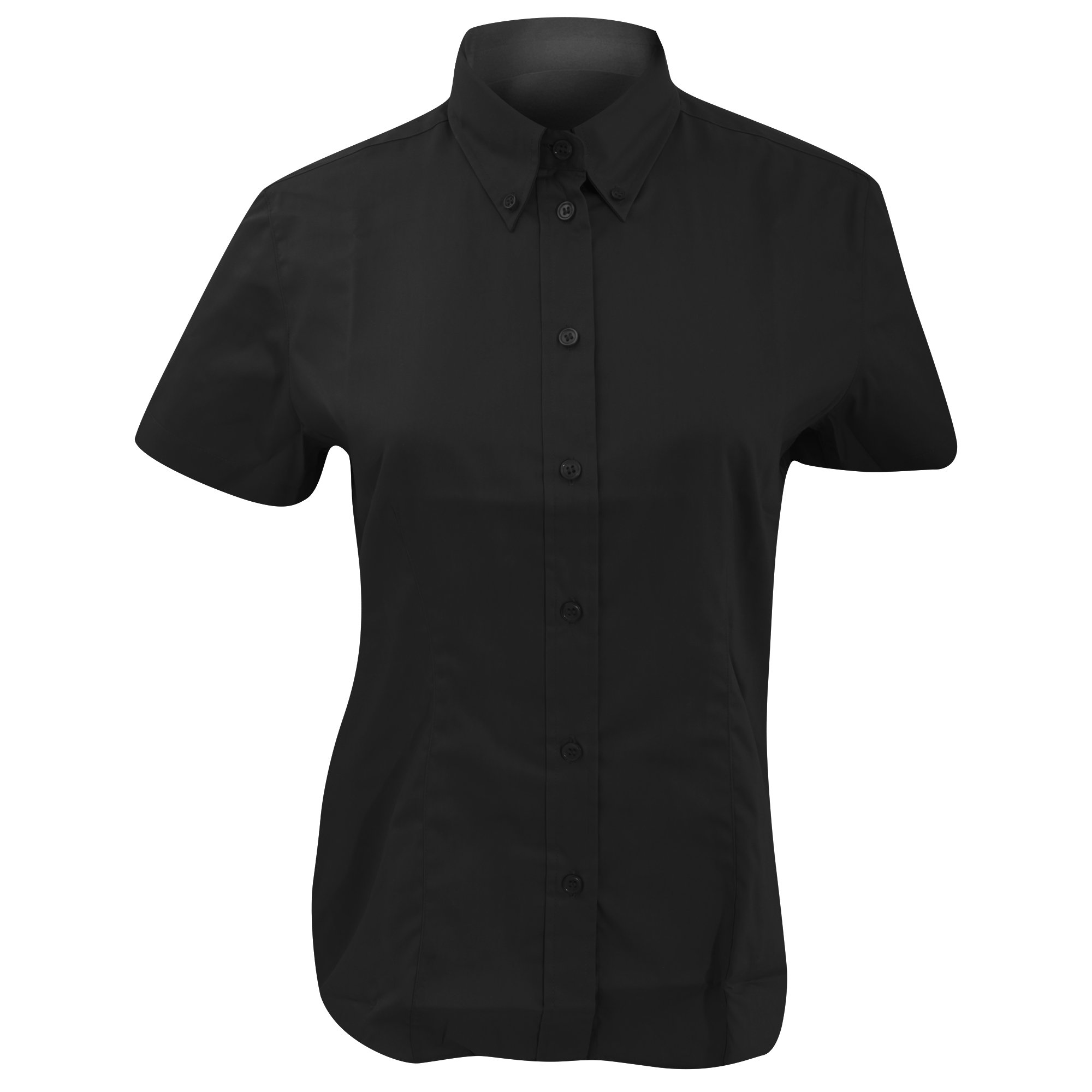Kustom Kit Women's Black Corporate Oxford Shirt - Button Down, Size 14