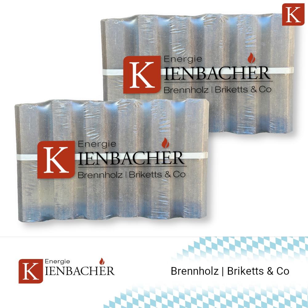 120kg PiniKay Holzbriketts Hartholz Briketts im Paket aus Buche- und Eiche Octagon Form Brenn Kamin Ofen Heiz Holz Grill Smoker Gluthalter Premium Brikett | Energie Kienbacher (120kg)