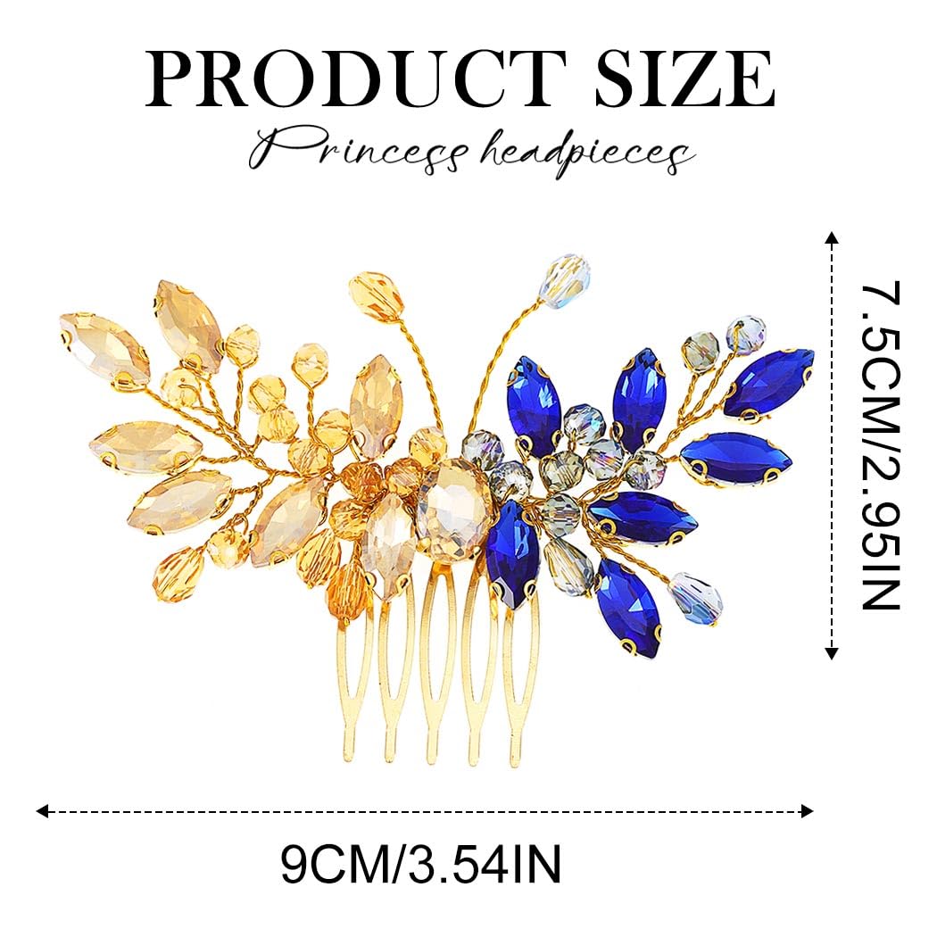 Peineta para damas de honor doradas de cristal tocado mariposa boda accesorios para el pelo para mujeres