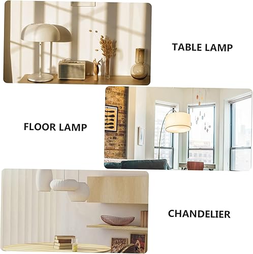 Miniatura 6 de SECFOU Pantalla de ratán para decoración de cestas de lámpara para lámparas de mesa, bombillas rojas, cubierta de lámpara de pie para interiores,