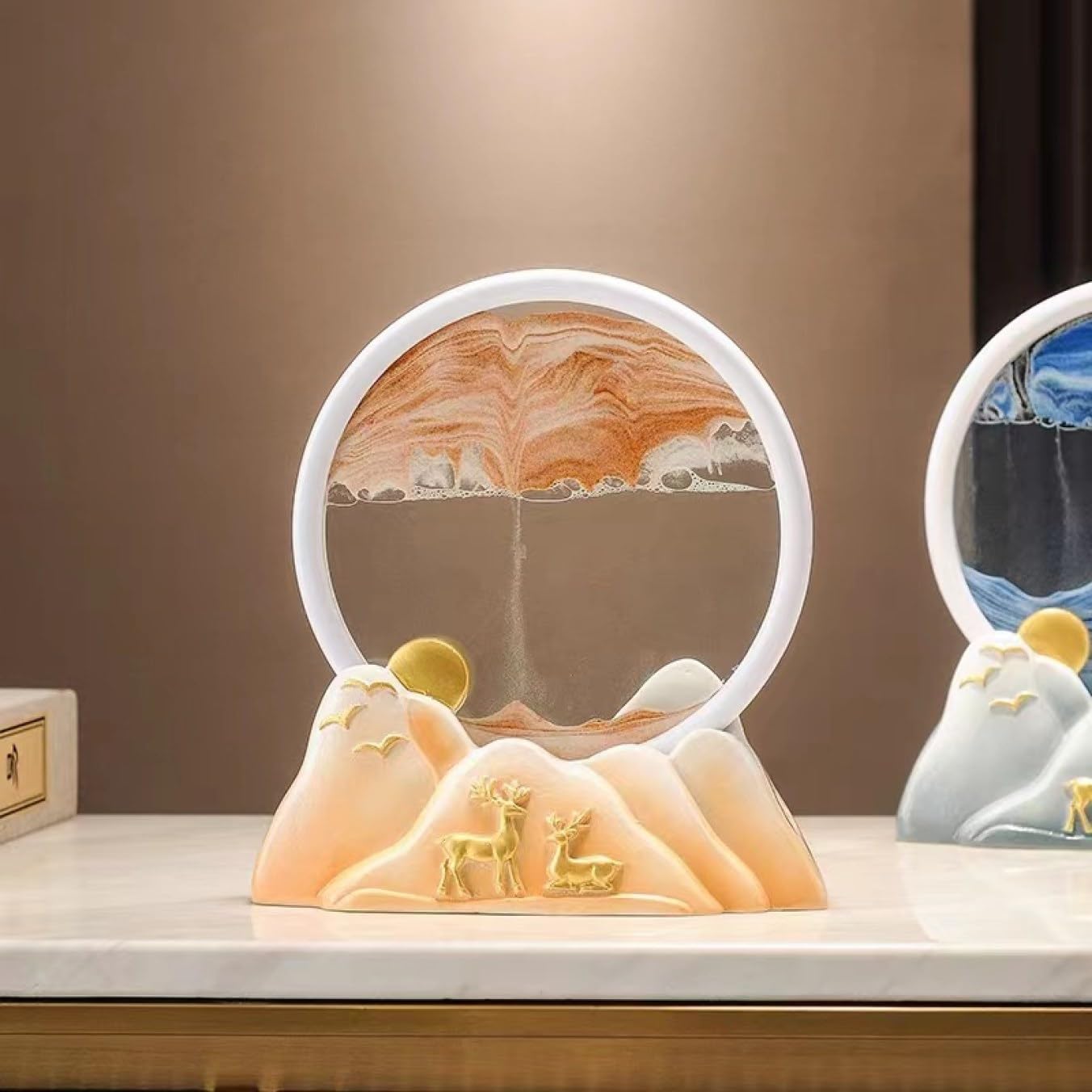 Amazon.co.jp: オブジェ インテリア 動く サンドピクチャー イエロー