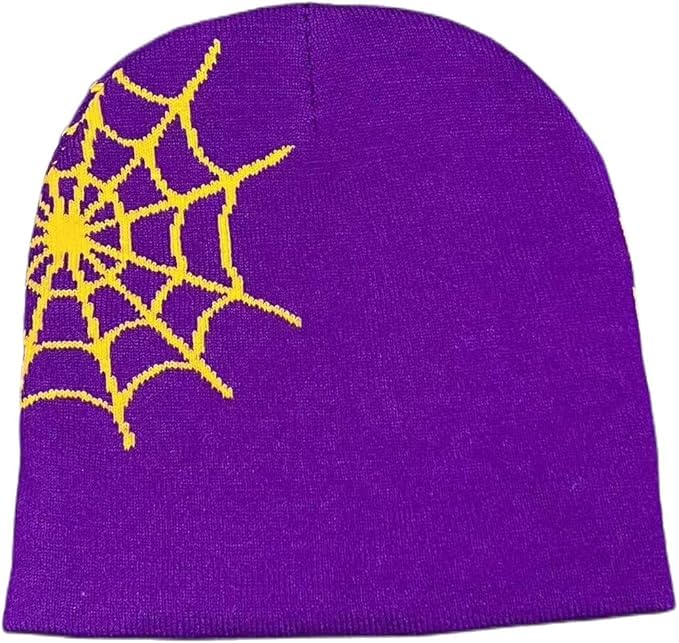 Image of Printed Beanie Hat, Beanies Y2K Winter Hats Streetwear Skull Cap Double-Layer Knitted Beanies Warm Knit Beanie, Hip Hop Streetwear Clothing