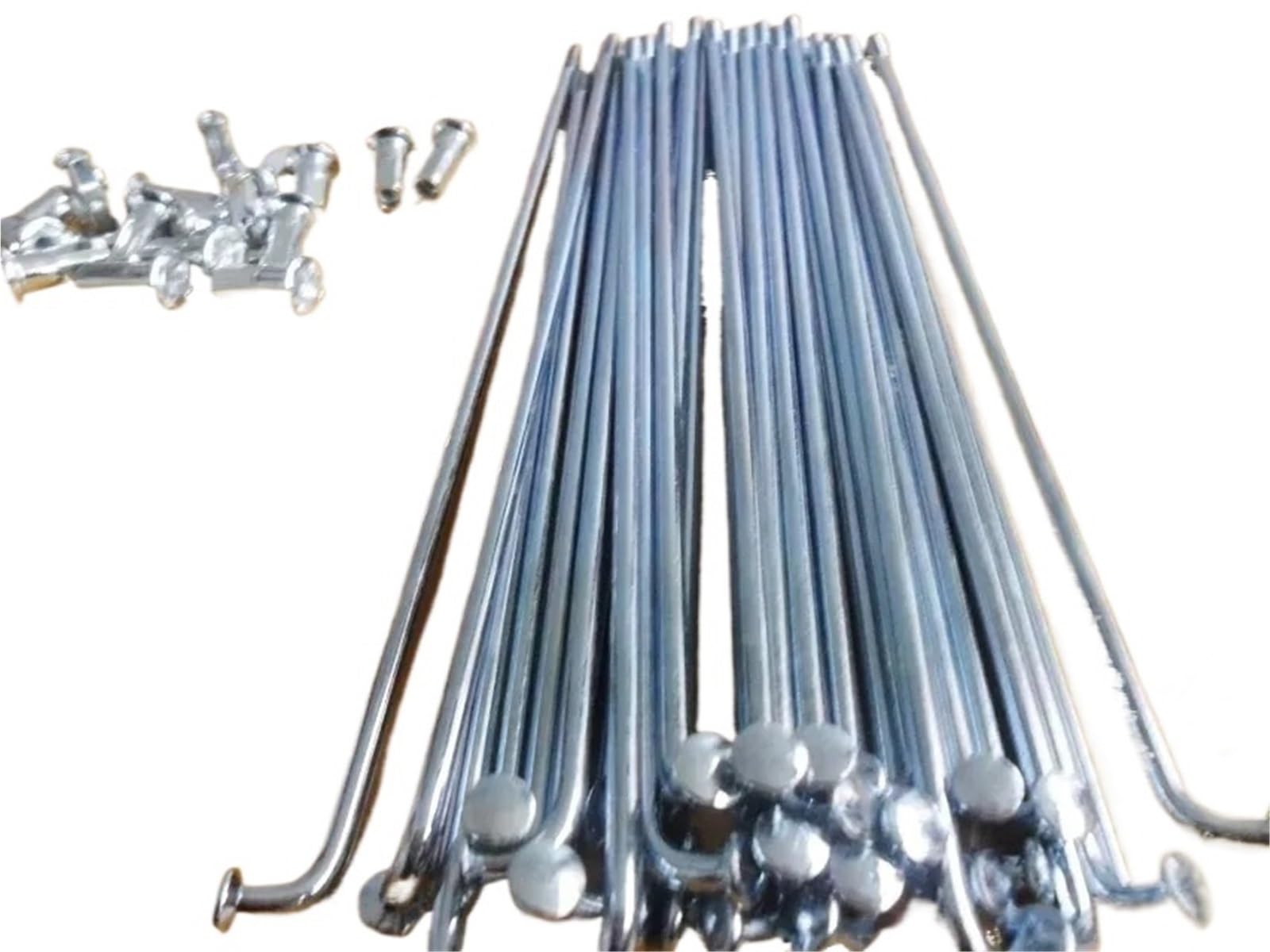 100 sztuk/partia 10K (10G) 3 mm srebrne stalowe szprychy na rower z końcówkami - Heavy Duty Electric Bicycle Spokes Bulk do naprawy kół (155 mm)