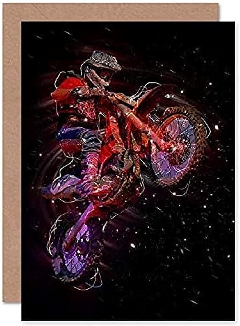 Electric Light Motocross Bike Greetings Card