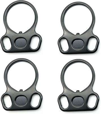 VVAAGG Metal Sling Mount 2 Point Sling Ring, Durable Heavy-Duty Two Point Sling Attachment Black (4-PCS)