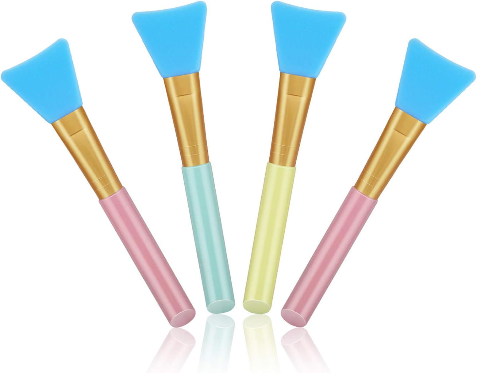 4pcs Silicone Face Mask Applicators, Flexible Facial Mud Masks Applicator, Hairless Moisturizers Tools, Soft Facial Brushes for Mud, Clay, Charcoal