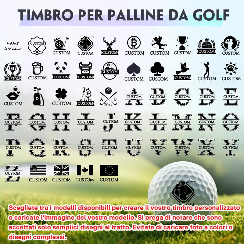 Timbro Personalizzato per Palline da Golf con Inchiostro a Asciugatura Rapida - Accessori da Golf Convenienti per Uomini