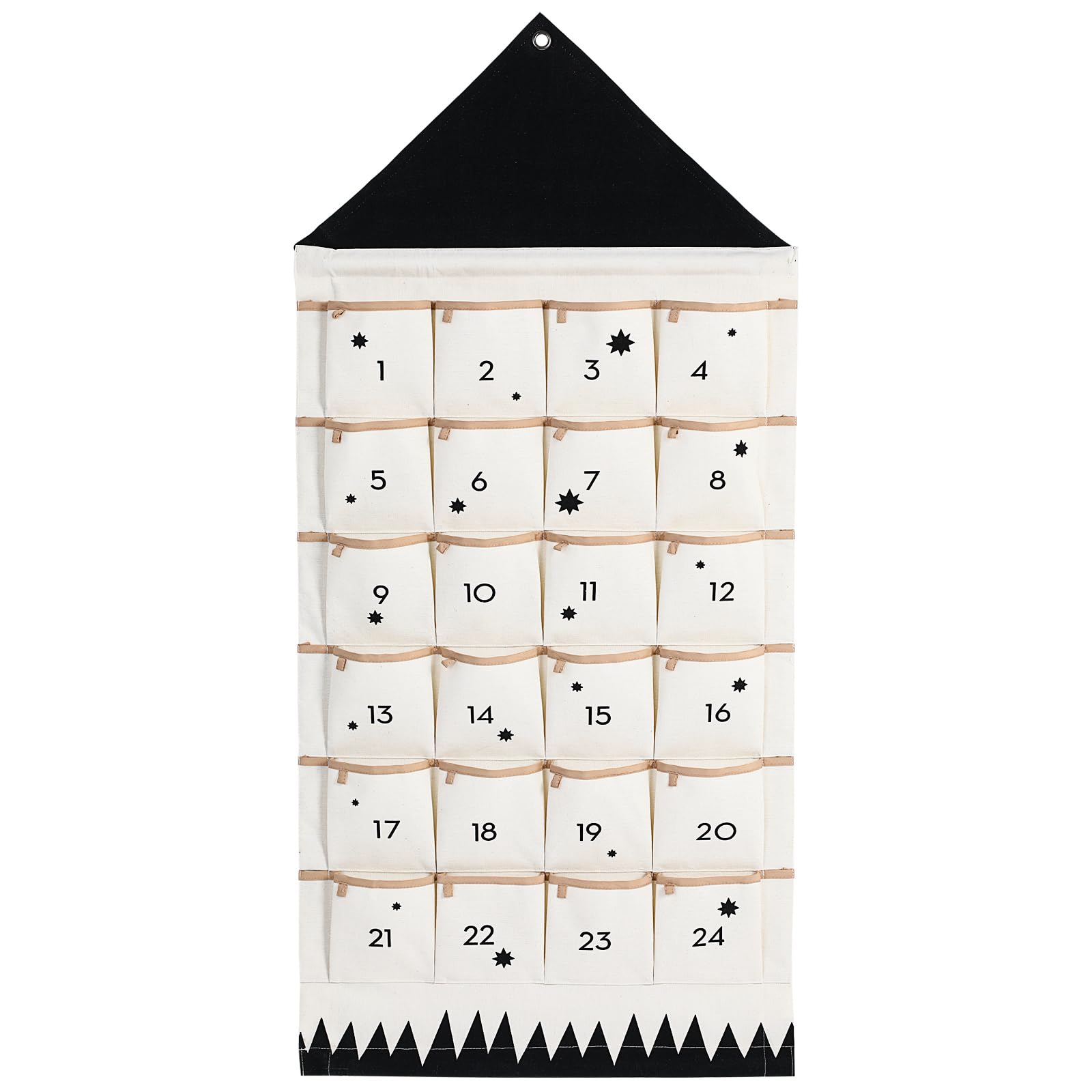 Weihnachts Adventskalender Tasche aus Baumwollstoff zum Aufhängen an Wand Atmungsaktiv und Organisiert mit Mehreren Fächern für Dekorative Wandaufbewahrung