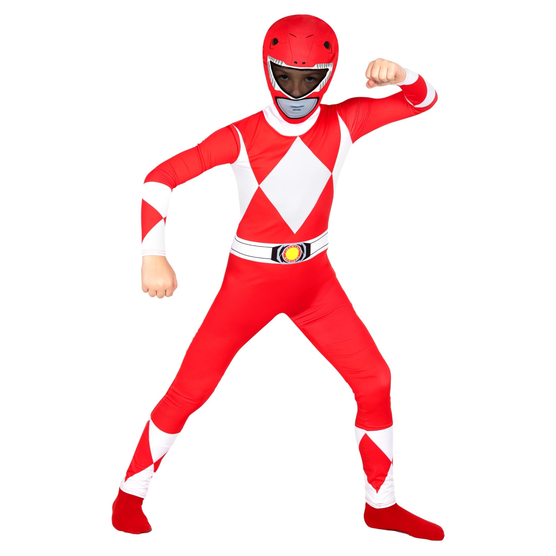 Morph Red Mighty Morphin Power Rangers Costume Kids, Kids Power Rangers Costume, Halloween Costumes For Boys, Medium