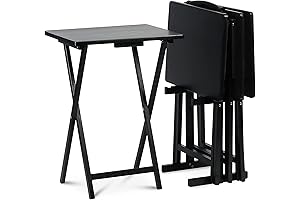 PJ Wood Black TV Trays: Perfect for Movies, Meals, and More