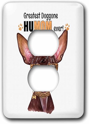 3dRose Snazzy Russian Toy Terrier Dog in Animal Print for... - Light Switch Covers (lsp-379242-6)