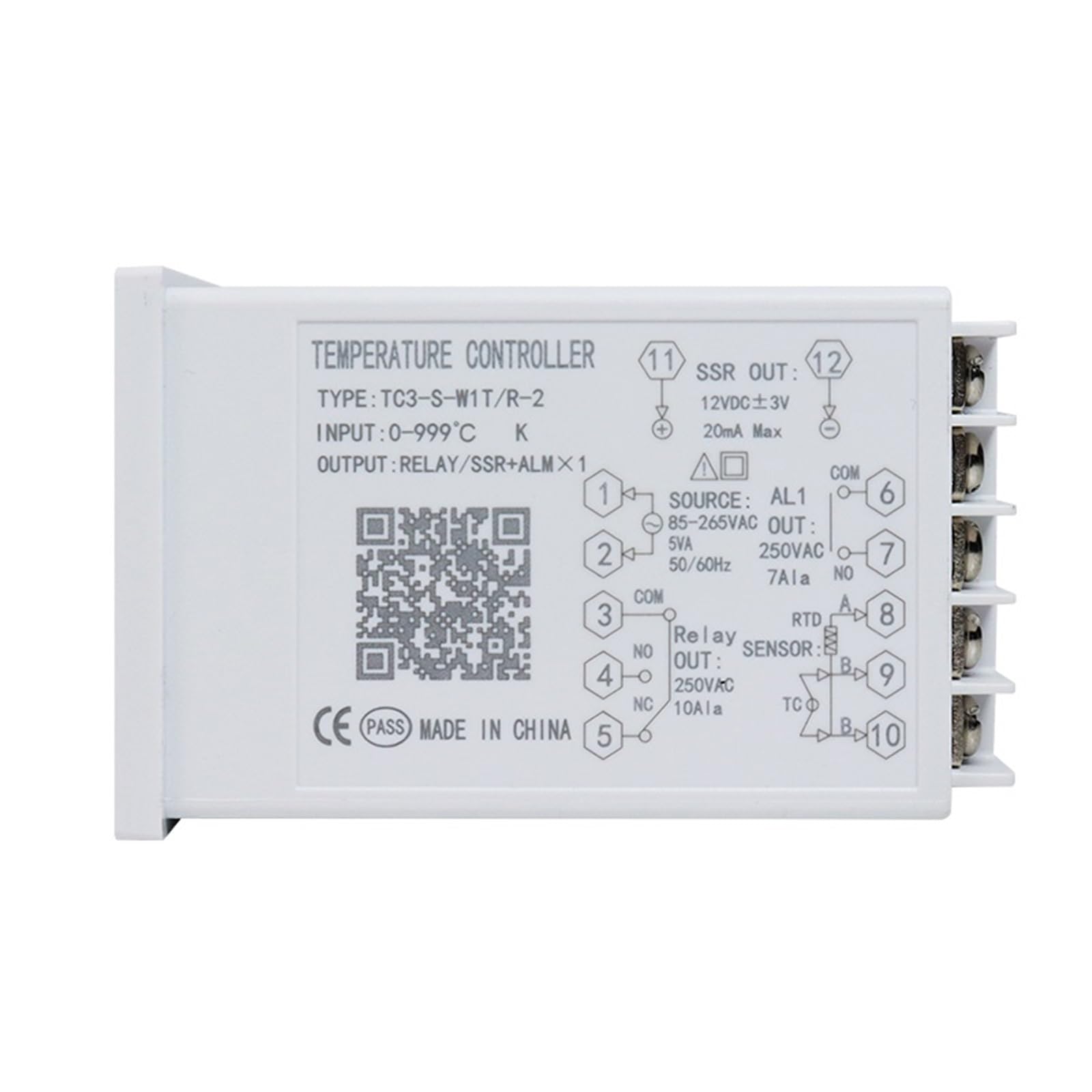 Controlador de temperatura termorregulador de 220 V CA, entrada PT100 KJ, TC3S, TC3H, TC3M, termostato digital PID for control de temperatura de 0 a 999 °C.