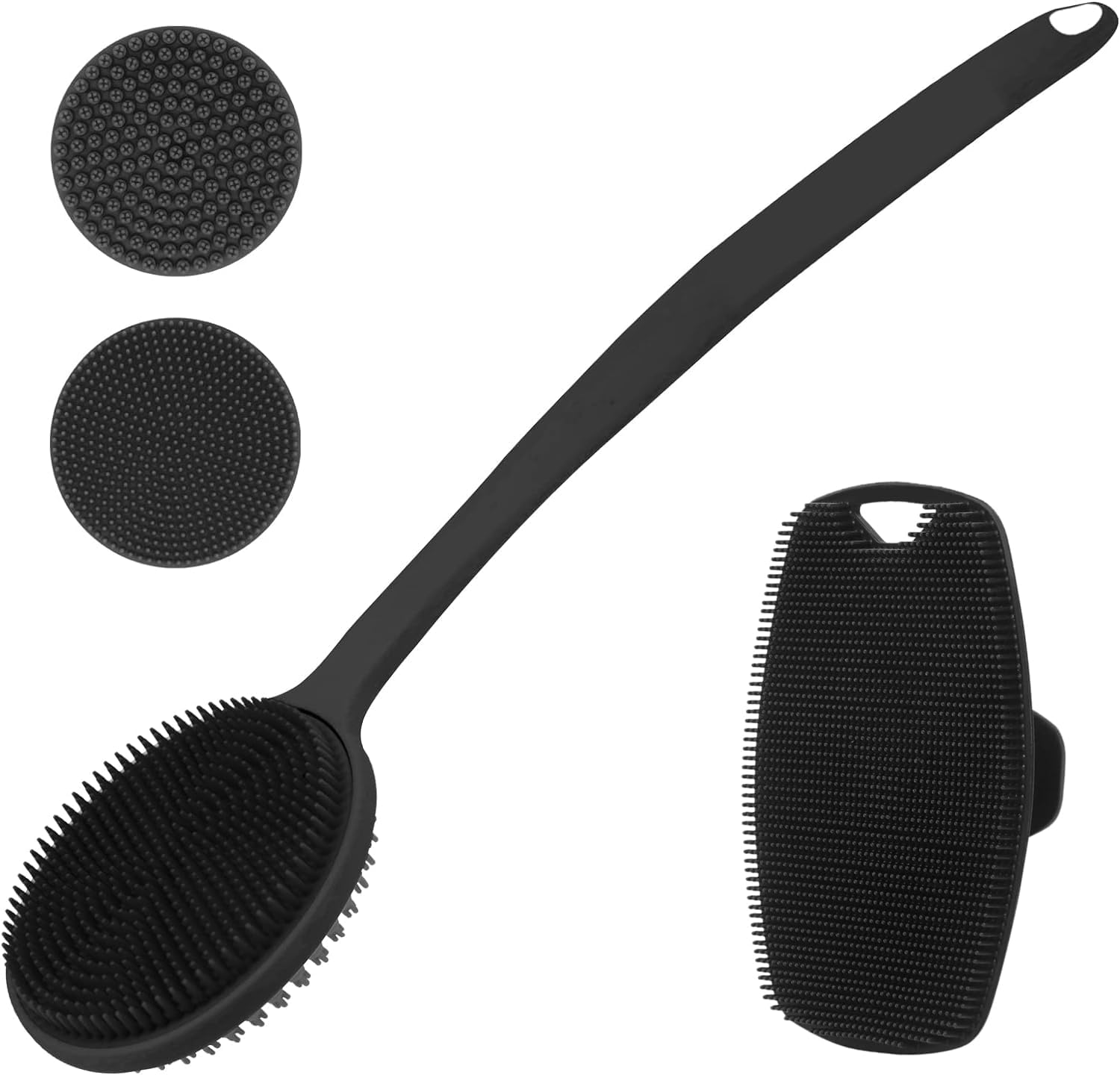 Silicone Body Scrubber for Shower Bath Body Brush with Long Handle