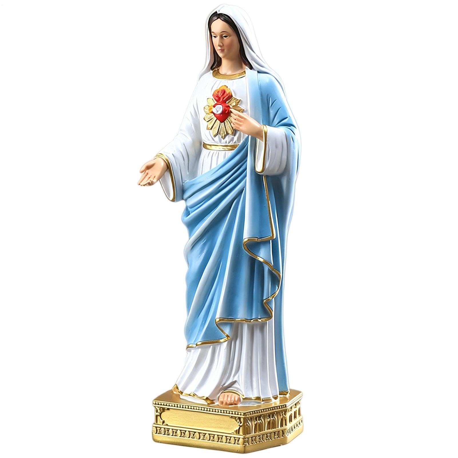Statue de mère Marie en résine haute qualité avec finitions artisanales