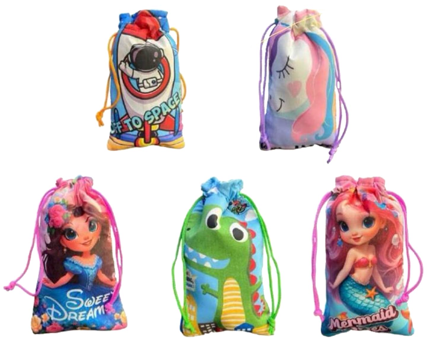 Jiada Pack of 12 Cute Potli Bags for Kids Return Gifts Goodie Bag | Multicolor