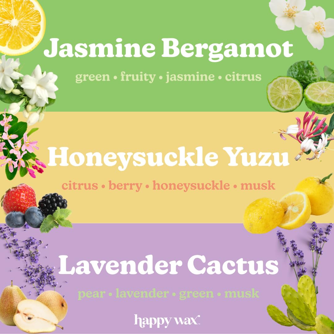 Happy Wax Floral Favorites Mix zapachowy wosk sojowy topi się - 226.8 g. Woreczek półfuntowy - czas palenia ponad 200 godzin! - Słodkie kształty woskowego serca! [Róża ogrodowa, liliowy, słodki