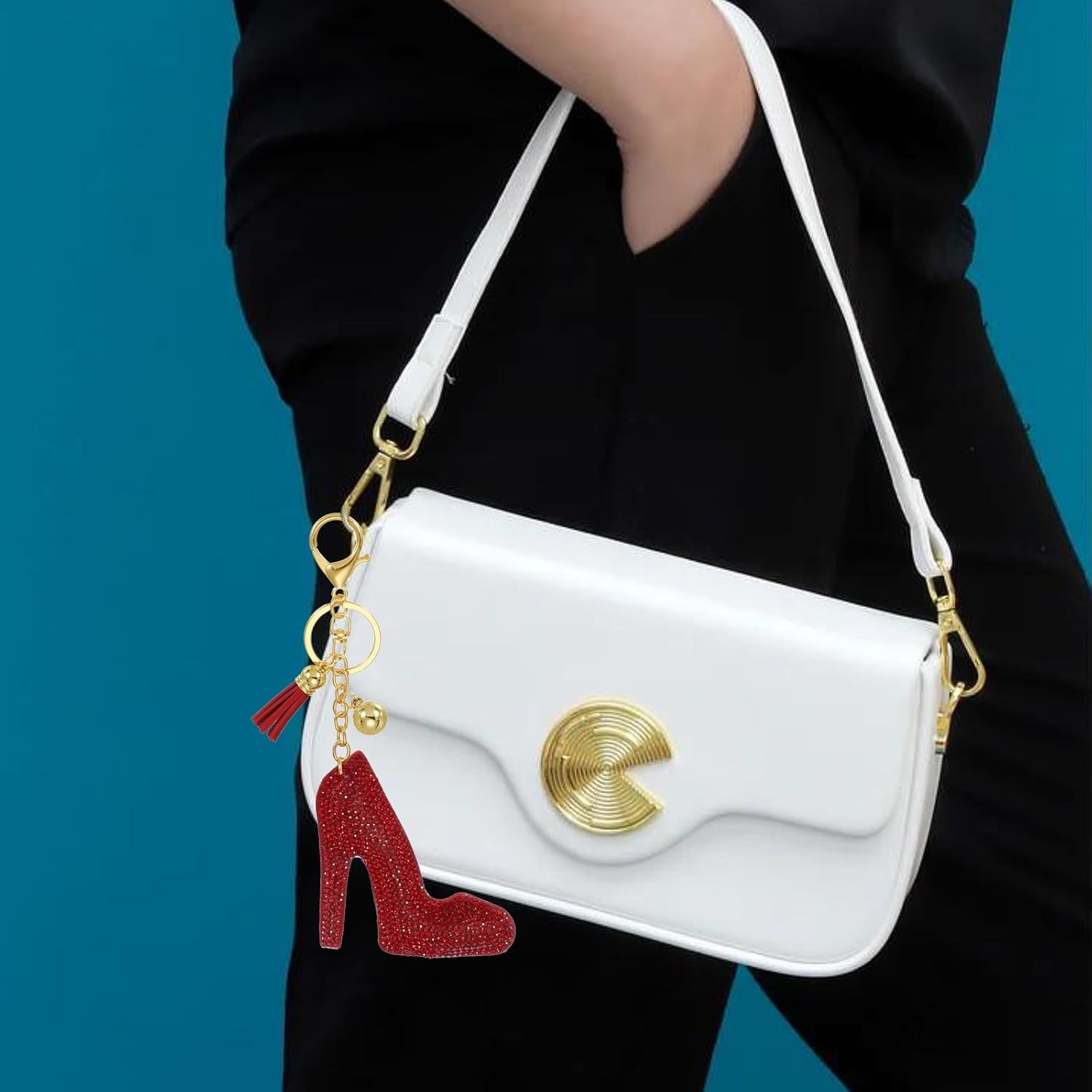 PATIKIL Rhinestone Keychain, Bling Keychain Accessories Crystal Key Chain for Women Purse Charm Bag Charm - Image 5