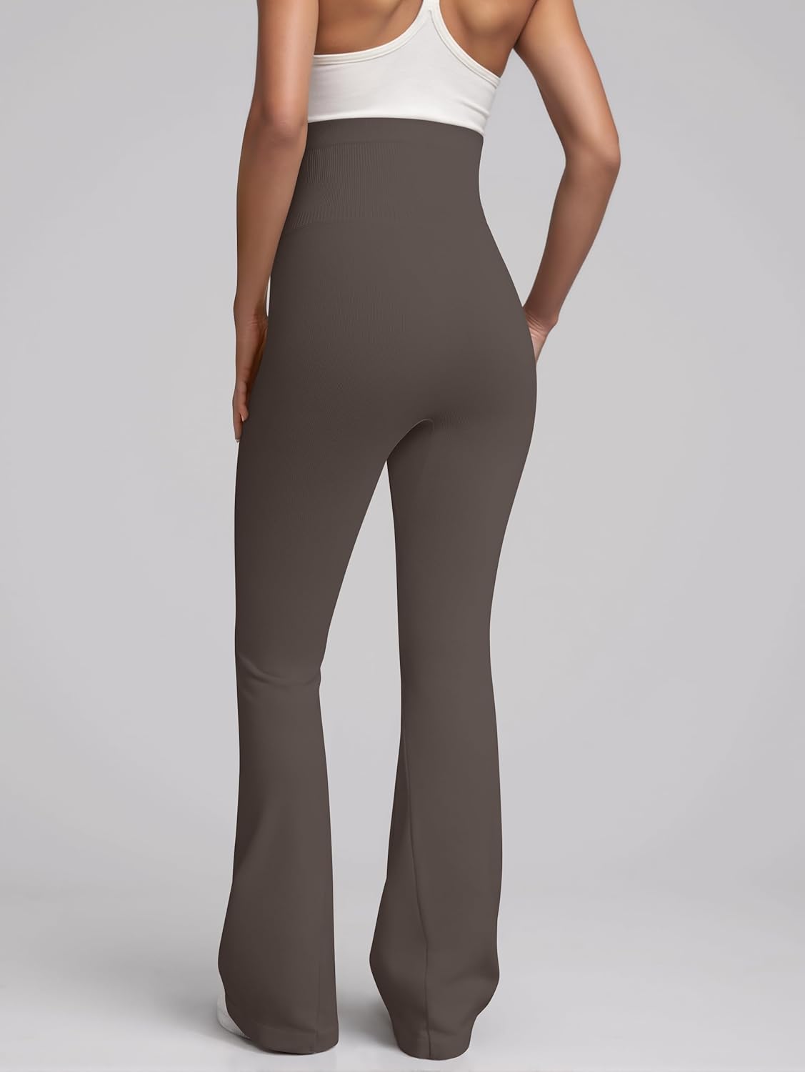 OQQ Women's Maternity Pants Casual Bell Bottoms Flare Leg Cozy Pant Pregnancy Lounge Trousers - Image 4