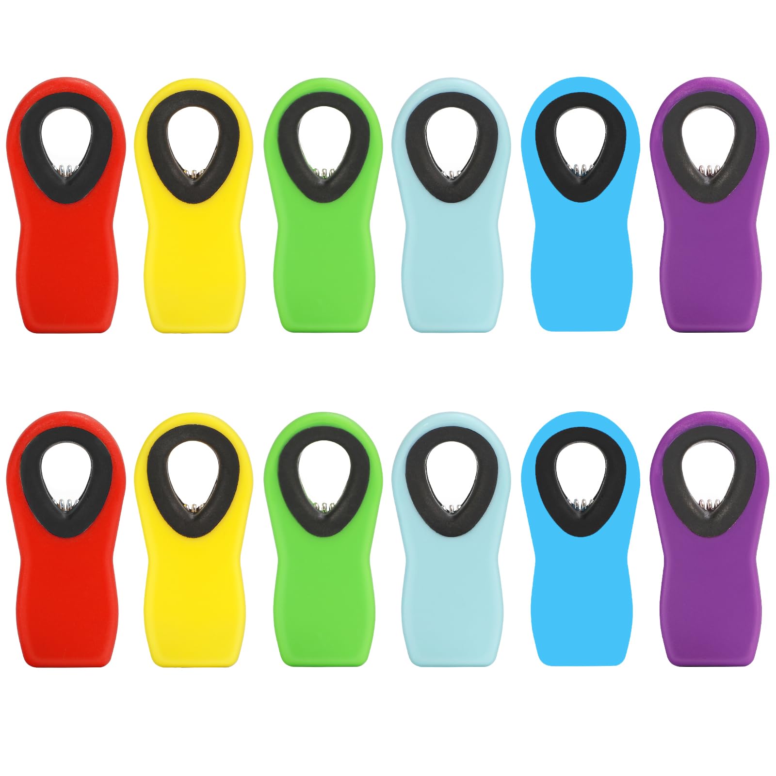 12 Pack Chip Clips, Magnetic Bag Clip with Airtight Seal for Chips, Bread, Snacks, Fridge Organizer Kitchen Storage Clips Multicolor