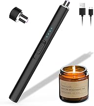 Electric Lighter, USB C Rechargeable Arc Lighter, Long Windproof Flameless Electric Lighter for Candle, Gas Stove, Camping, Kitchen Barbecue (Black)