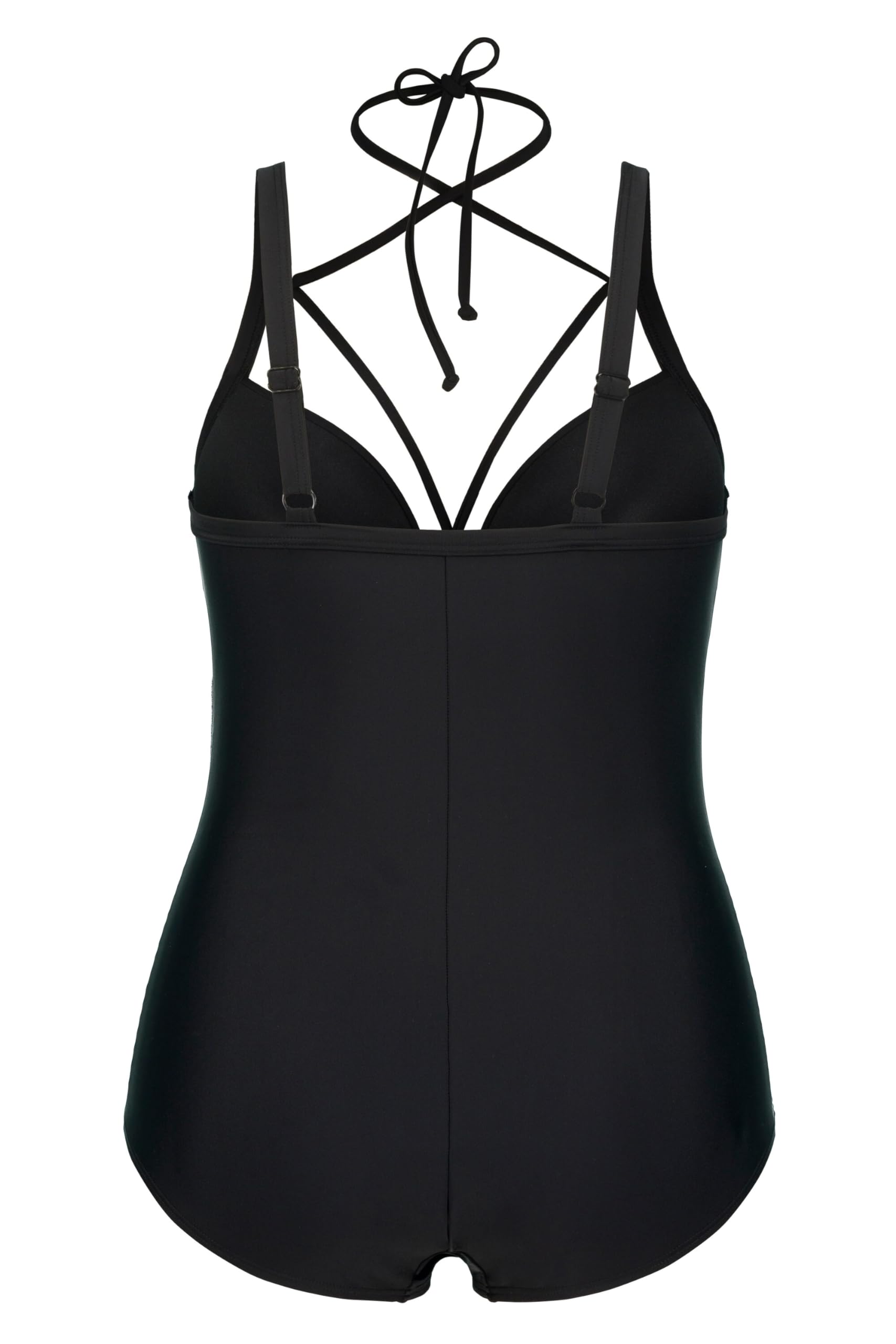 Ulla Popken Damen große Größen Übergrößen Plus Size Badeanzug, Bügel-Softcups, Neckholder 804884