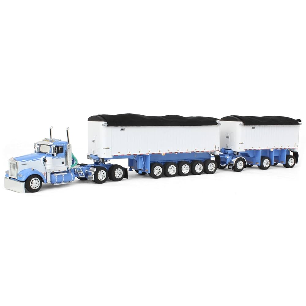 1/64 DCP ダイキャストプロモーション KENWORTH W900L DCP 1/64 Kenworth W900 Flattop and stepdeck Semi Truck Farm