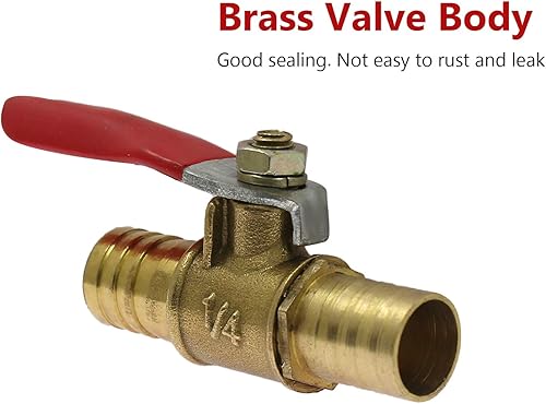 Miniatura 3 de 4 válvulas de bola de agua de latón de 12 pulgada de diámetro de manguera de cierre de manguera de manguera de púas conector conector de tubería de