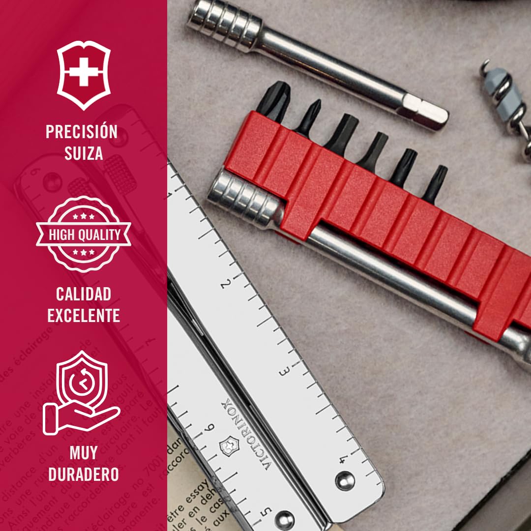 Victorinox Multifunktionswerkzeug SwissTool X Plus (37 Funktionen, Bit-Schlüssel, Kombi-Zange) Leder-Etui, silber