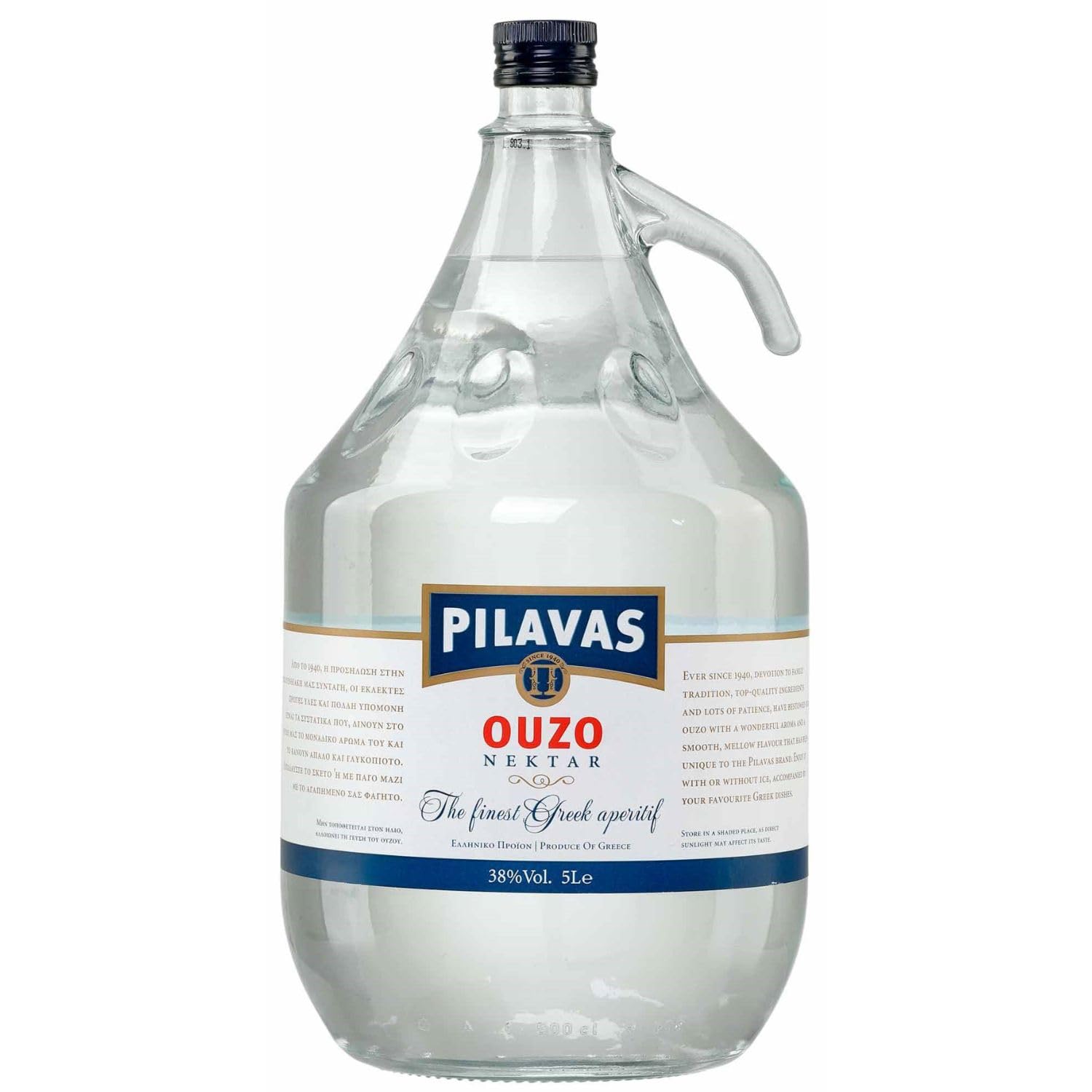 Ouzo Pilavas 38% 5-L Karaffe (1 x 5000ml)