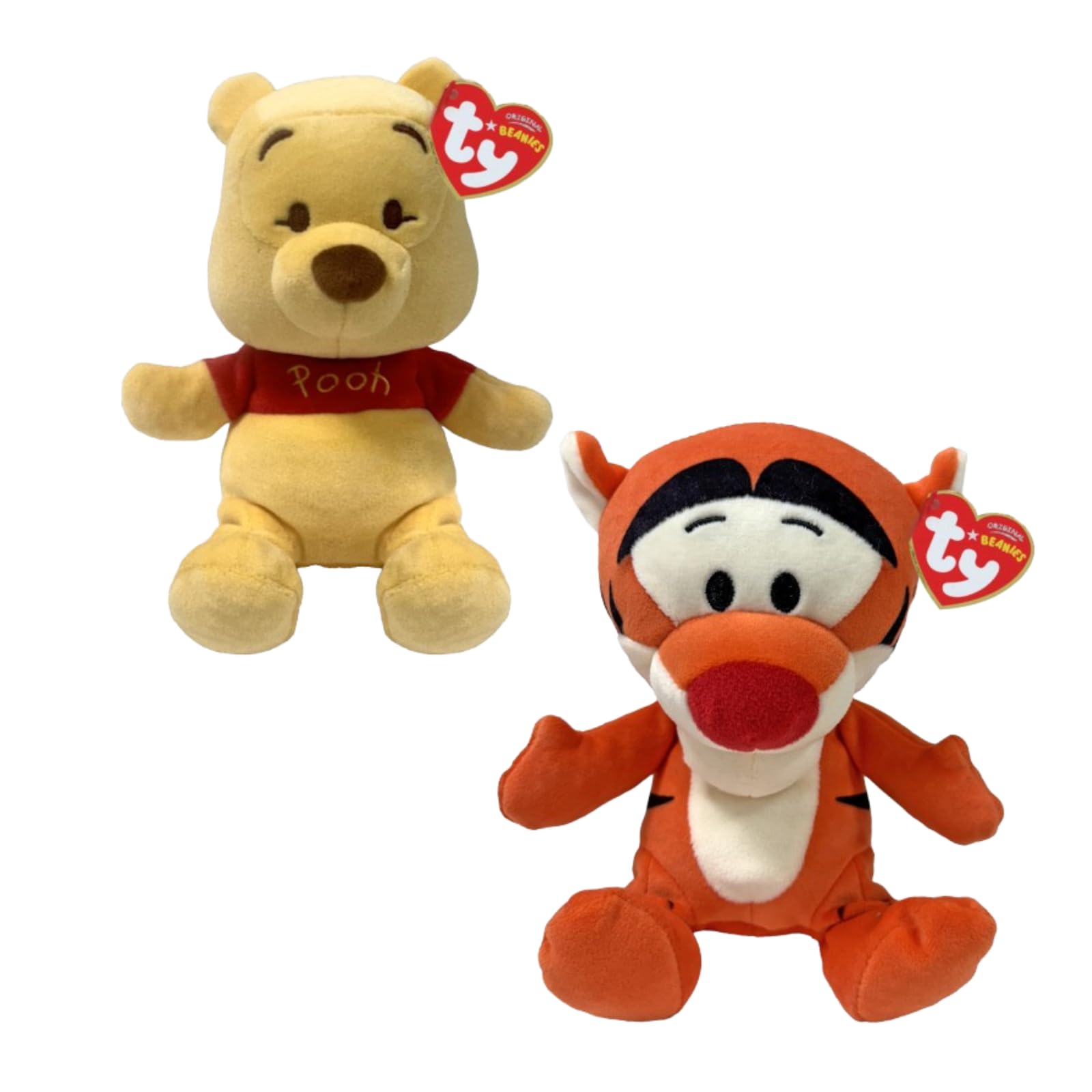 TY Winnie the Pooh and Tigger Beanie Plush Toy – 2 Piece Set – Collectible Stuffed Plushies – Cuddly Toy for Kids – Character Gift for Boys and Girls