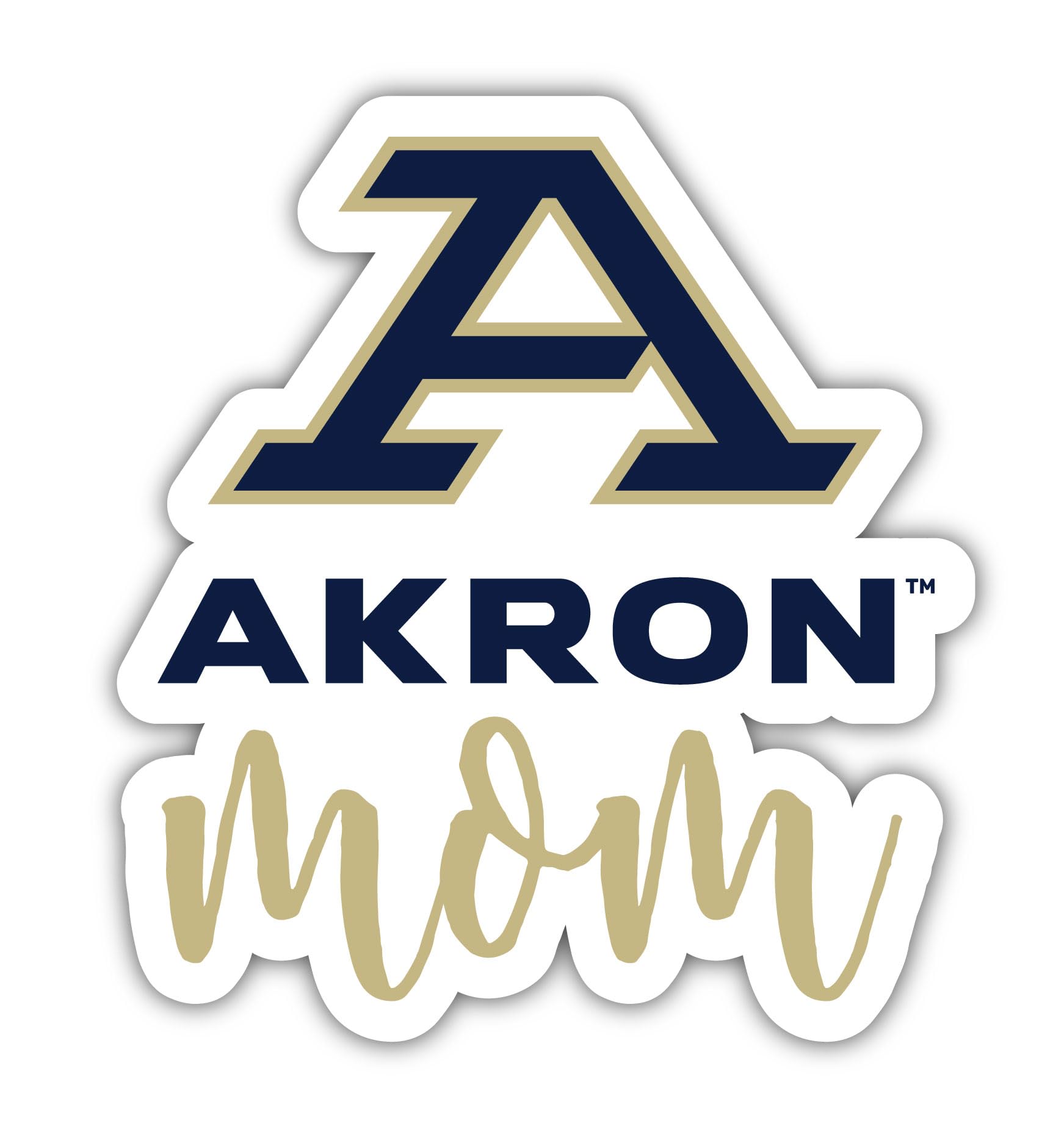 Akron Zips Proud Mom 4-Inch Decorative Decal Officially Licensed Collegiate Product