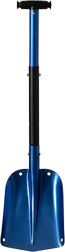 Pala de nieve compacta telescópica de aluminio extensible ligera, azul sola
