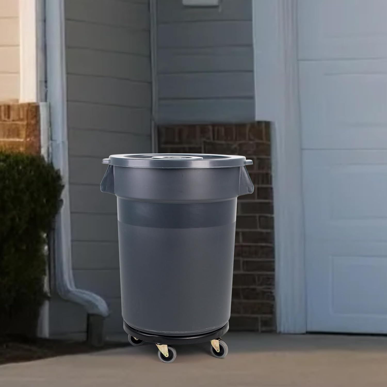 WILD FUN 32 Gallon 2 Piece Trash Can with Wheels and Lid - Heavy Duty Roller Trash Can for Kitchen, Outdoor, Home, Office - (2-Piece)