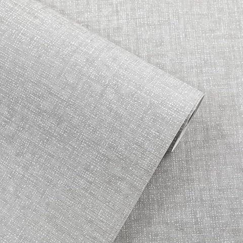 Trafagala Light Grey Textured Linen Wallpaper Cover