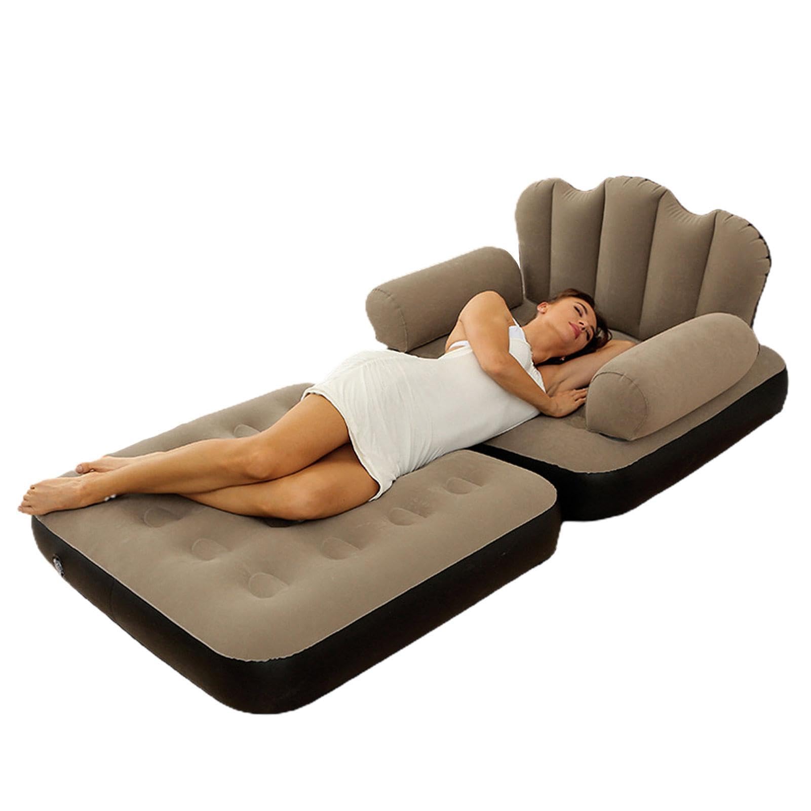 Divano Gonfiabile Portatile Con Poggiapiedi - Poltrona Comoda Per Casa, Ufficio O Esterno, Design Graffiti - Foto 2