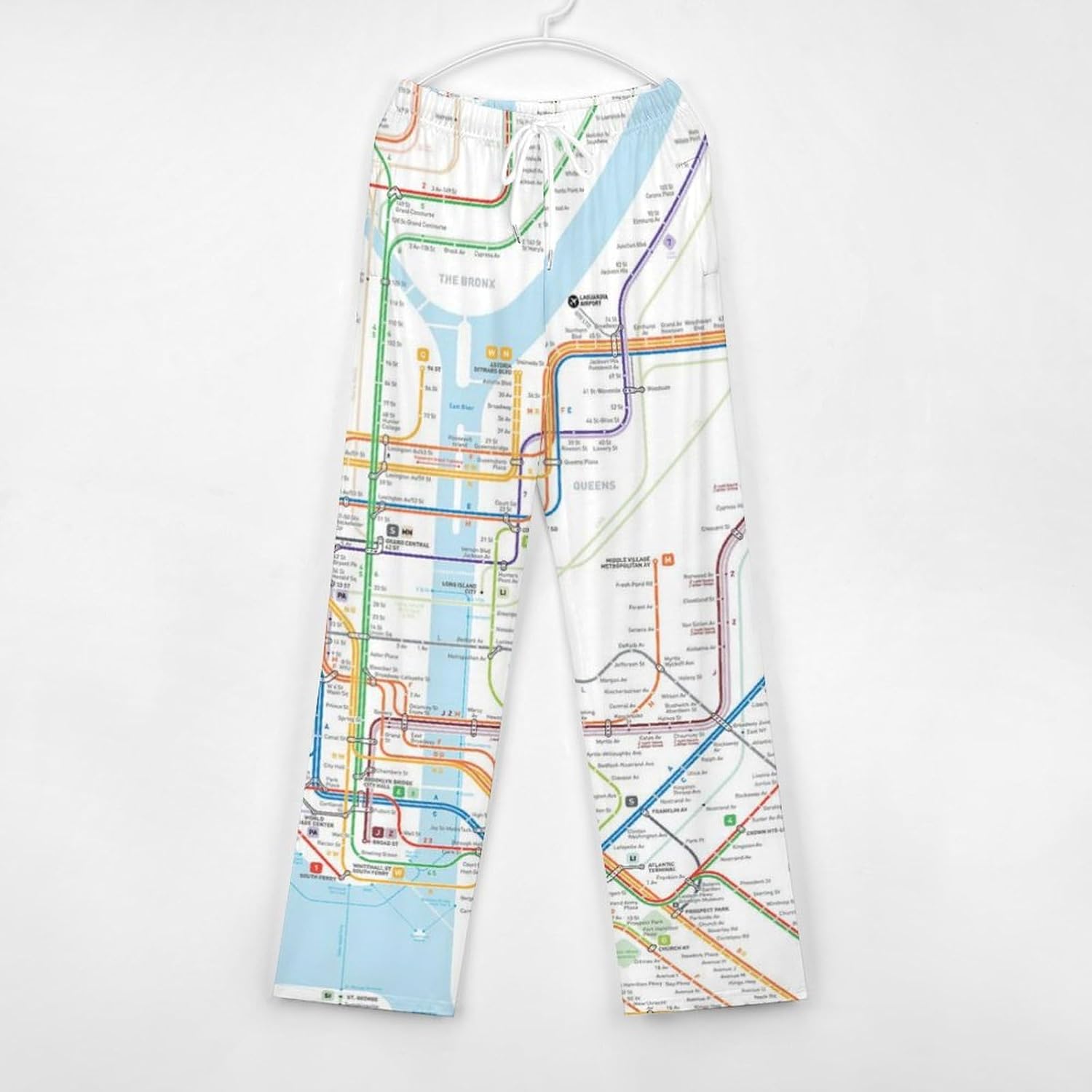 New York Subway Map Women’s Soft Pajama Lounge Pants Sleepwear Sleep Pant Straight Fit For Men