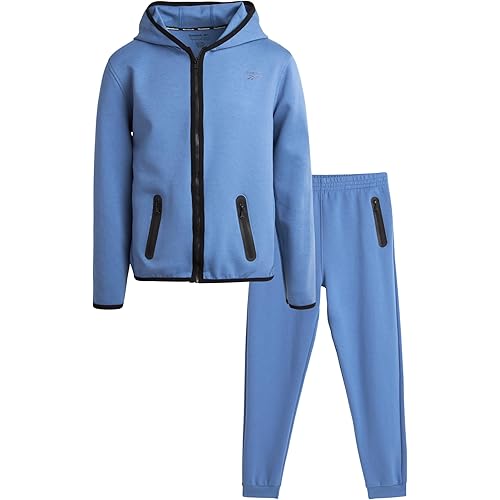 Reebok Boys' Sweatsuit - Active Fleece Zip Hoodie Sweatshirt and Jogger Sweatpants (2T-12)