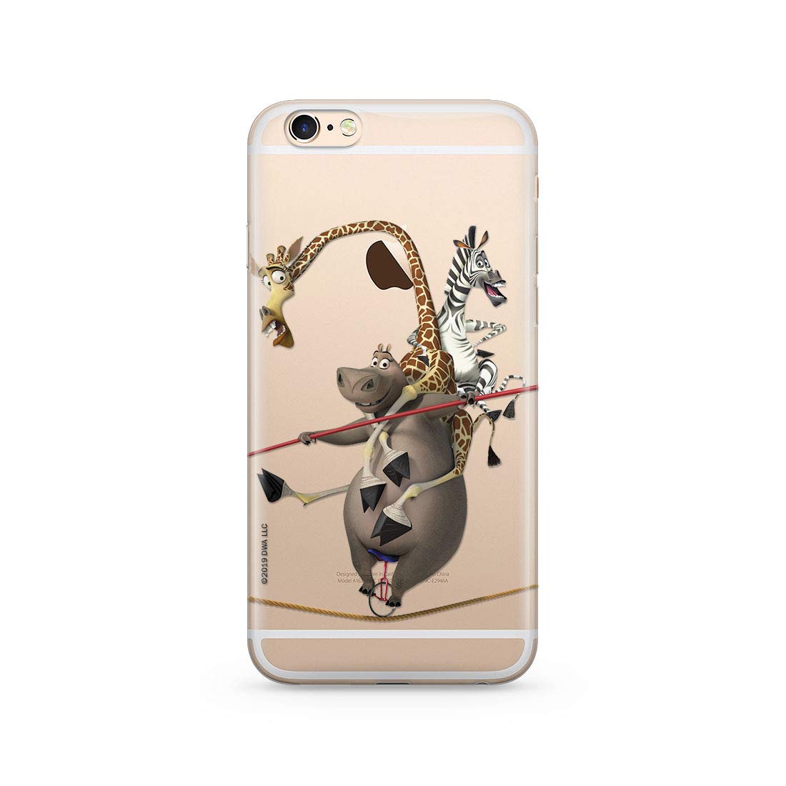 ERT GROUPOriginal DreamWorks Madagascar TPU Case for iPhone 6 PLUS, Liquid Silicone Cover, Flexible and Slim, Protective for Screen, Shockproof and Anti-Scratch Phone Case